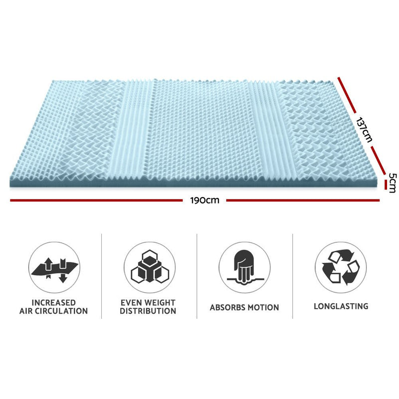 Elevate your sleeping experience with Danoz Direct - Giselle Bedding Memory Foam Mattress Topper! 7 - Zone 5cm Double - danozdirect