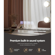 Embellir Bluetooth Makeup Mirror 58X46cm Hollywood with Light Dimmable 15 LED - danozdirect