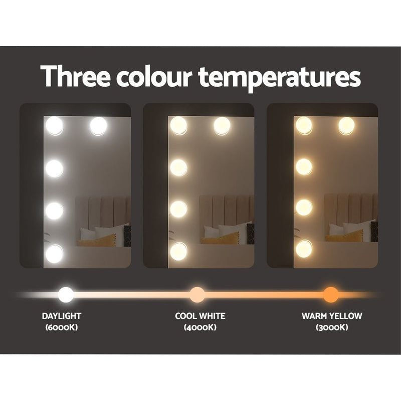 Embellir Bluetooth Makeup Mirror 58X46cm Hollywood with Light Dimmable 15 LED - danozdirect