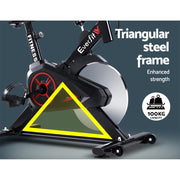 Everfit Spin Bike Exercise Bike Flywheel Cycling Home Gym Fitness Machine - danozdirect