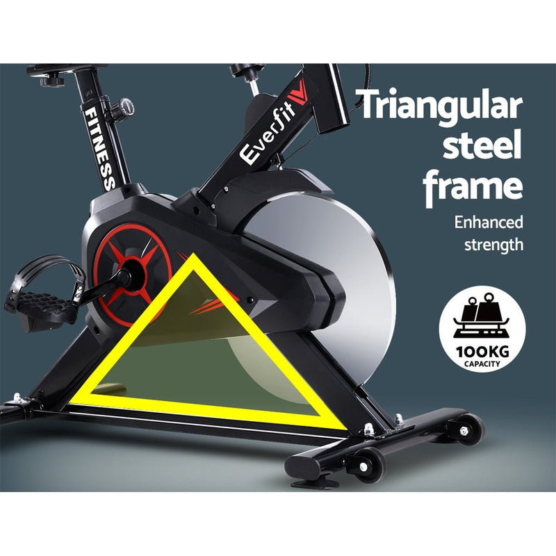 Everfit Spin Bike Exercise Bike Flywheel Cycling Home Gym Fitness Machine - danozdirect