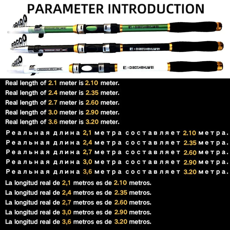 Experience the ultimate in fishing with the Danoz Fishing - GHOTDA 2.1M - 3.6M Fishing Rod - danozdirect