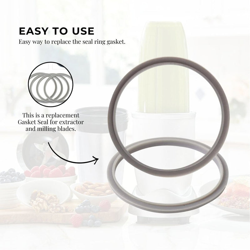 For Nutribullet Short Cup + Extractor Blade + Grey Seal - For 900 and 600 Models - danozdirect