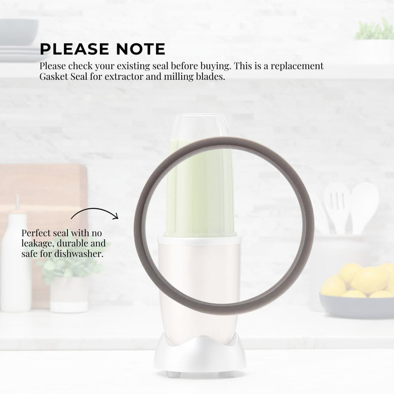 For Nutribullet Short Cup + Extractor Blade + Grey Seal - For 900 and 600 Models - danozdirect