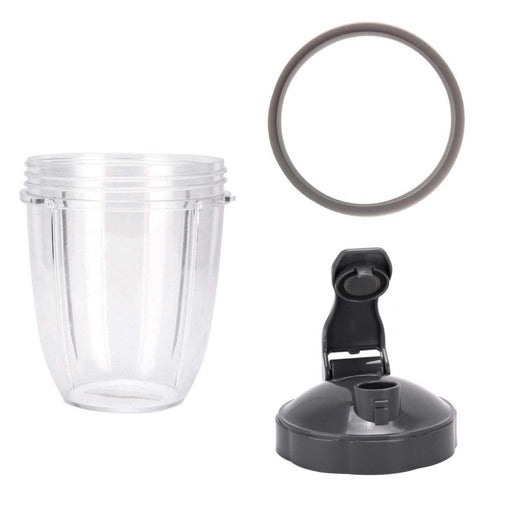 For Nutribullet Short Cup + Fliptop Lid + Grey Seal - For All 900 and 600 Models - danozdirect