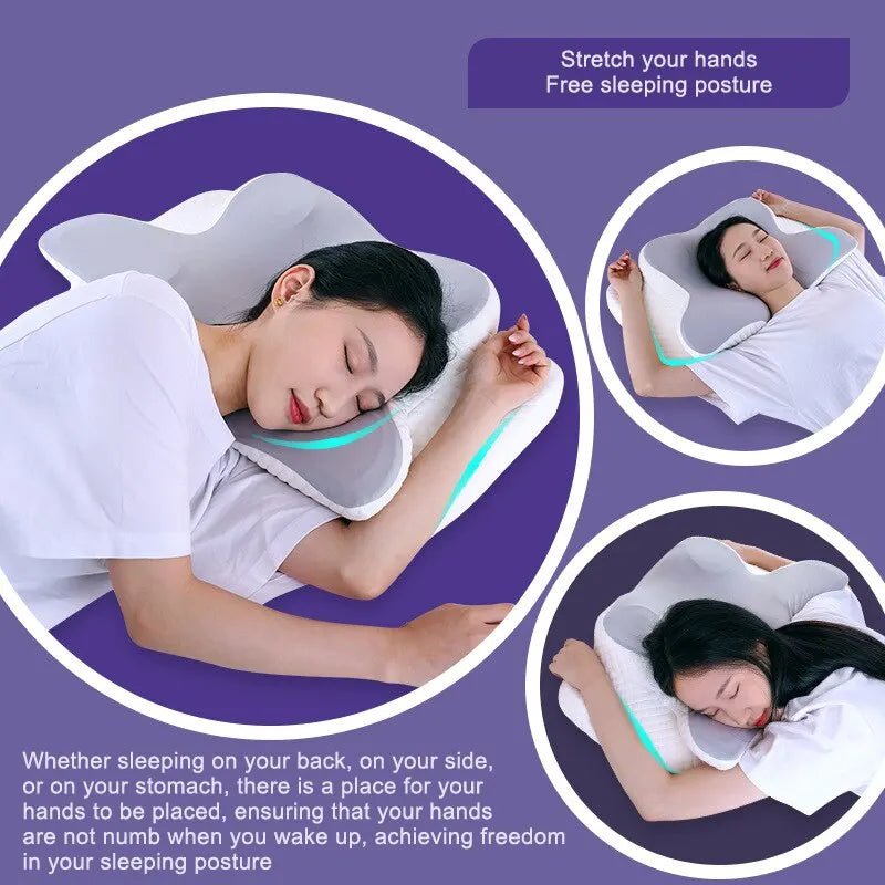 Get best night's sleep with Danoz Direct Memory Foam Pillows! Butterfly shape, these pillows provide relaxing support for your neck - danozdirect