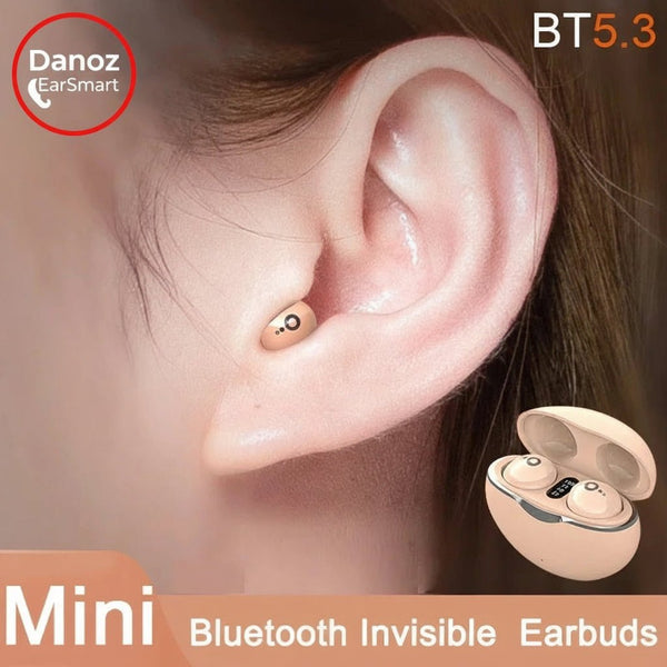 Get comfort and freedom with the Exclusive Danoz Direct Mini Bluetooth Headset. With 5.3 Invisible Earbuds! Available colors - Skin, Black and White. - danozdirect