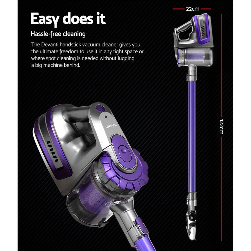 Get ready to take on any mess with the Danoz Direct - Devanti Handheld Vacuum Cleaner! With a powerful 150W motor and cordless design - danozdirect