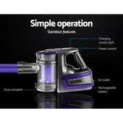 Get ready to take on any mess with the Danoz Direct - Devanti Handheld Vacuum Cleaner! With a powerful 150W motor and cordless design - danozdirect