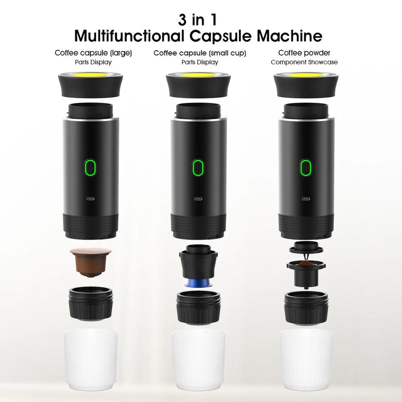 Get your COFFEE FIX anytime, with Danoz Espresso on the Go - Wireless Electric Portable Espresso CAPSULE Coffee Machine. USB Charging - danozdirect