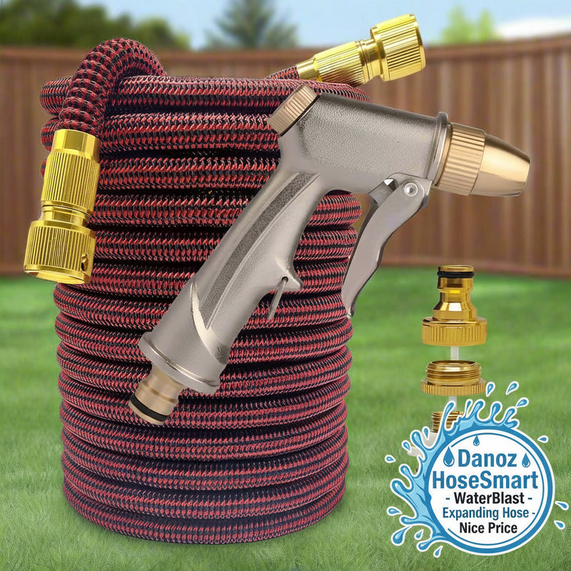 Get your garden blasting with Danoz Waterblast Hose! Stretching from 7.5 to 30 meters, super expandable, 3 Years warranty! - danozdirect