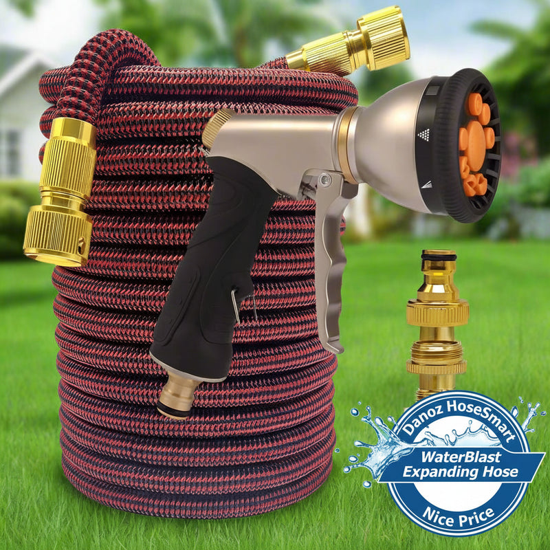 Get your garden blasting with Danoz Waterblast Hose! Stretching from 7.5 to 30 meters, super expandable, 3 Years warranty! - danozdirect
