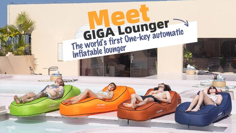 Giga Lounger Lazy Camping Air Bag Sofa Bed for Beach Sleeping Navy blue - danozdirect
