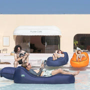 Giga Lounger Lazy Camping Air Bag Sofa Bed for Beach Sleeping Navy blue - danozdirect