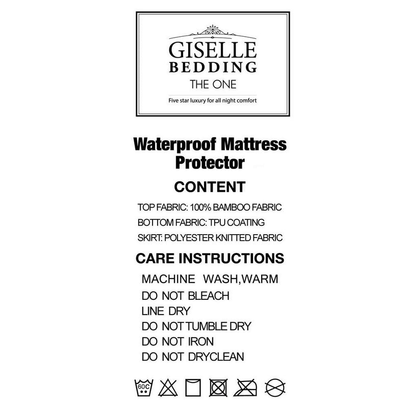 Giselle Bedding Mattress Protector Bamboo Queen - danozdirect