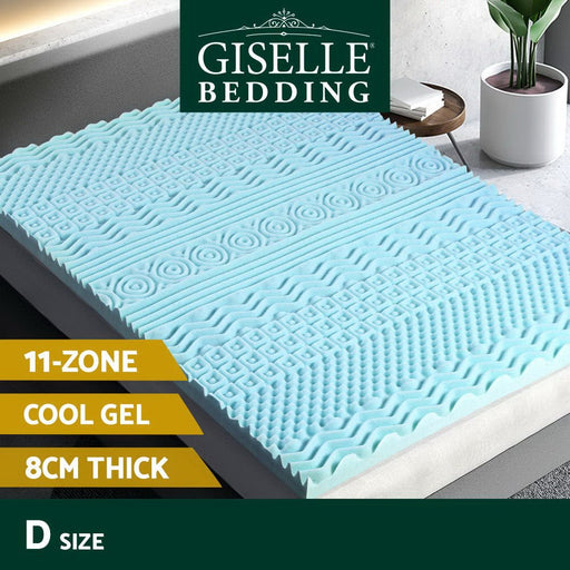 Giselle Bedding Memory Foam Mattress Topper 11 - Zone 8cm Double - danozdirect