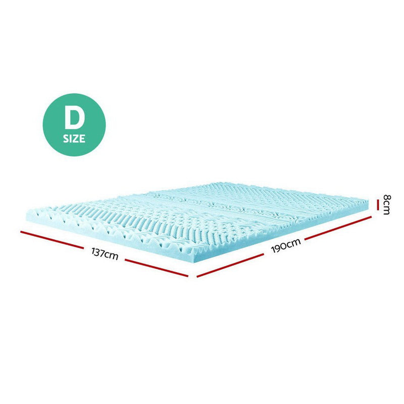 Giselle Bedding Memory Foam Mattress Topper 11 - Zone 8cm Double - danozdirect