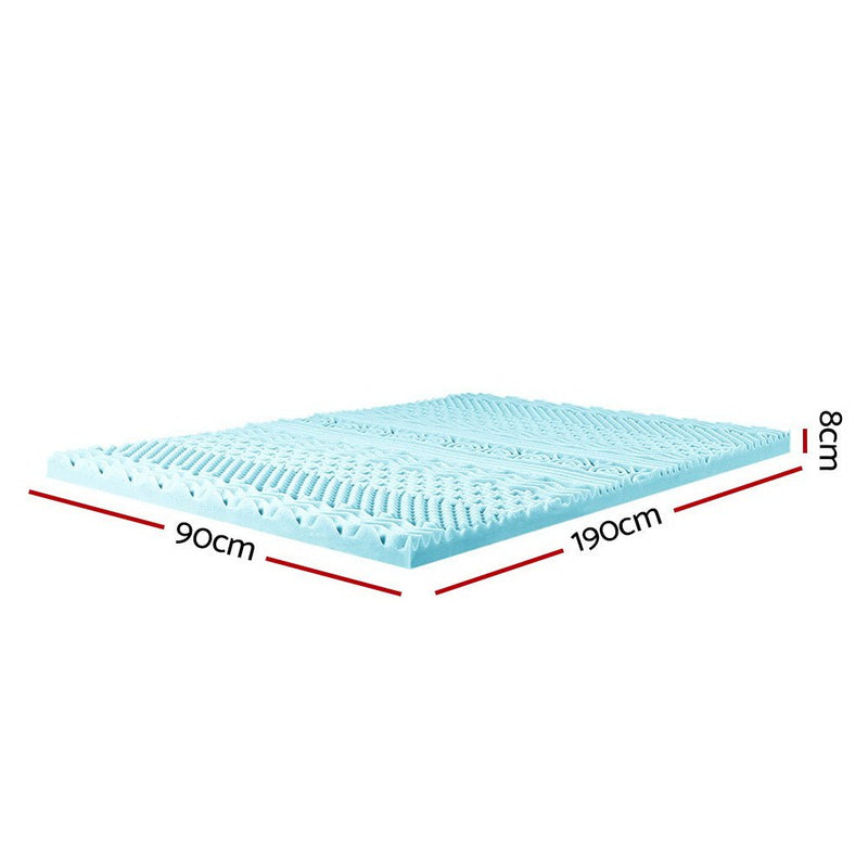 Giselle Bedding Memory Foam Mattress Topper 11 - Zone 8cm Single - danozdirect