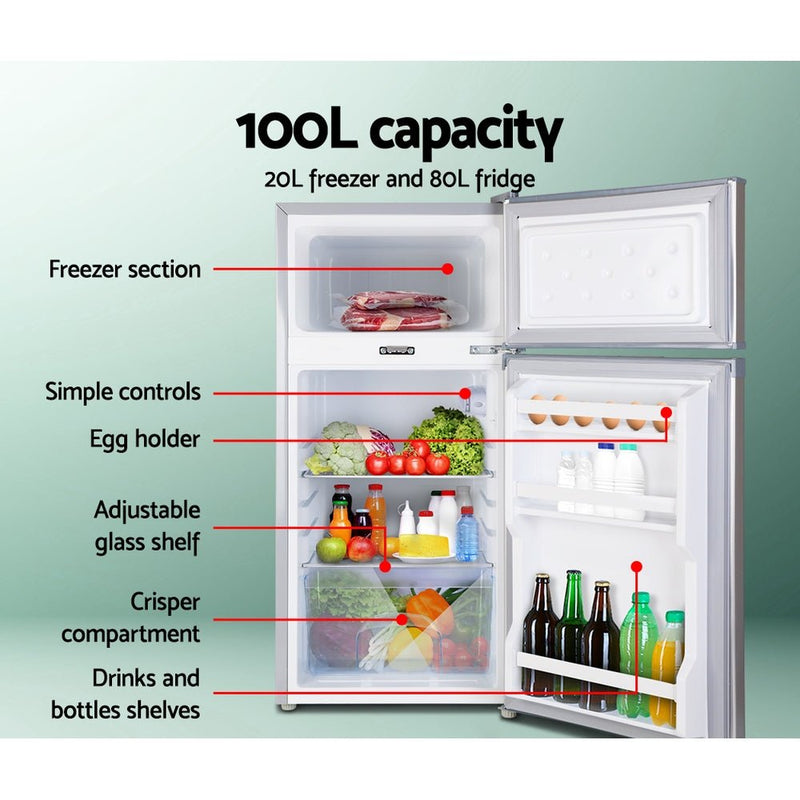 Glacio 100L Portable Fridge Freezer Bar Upright 12V/24V/240V Camping Caravan - danozdirect