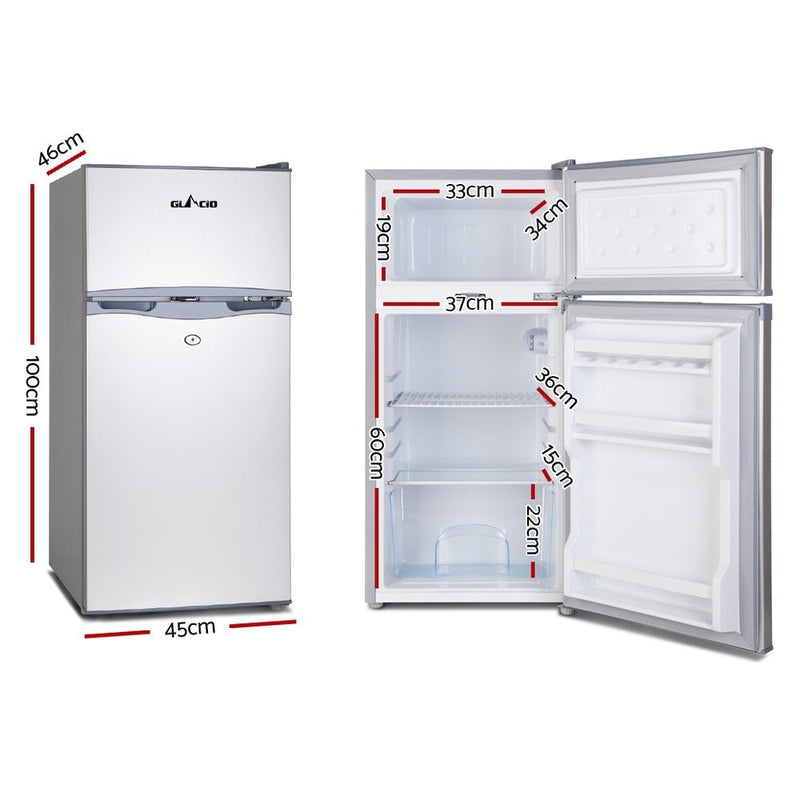 Glacio 100L Portable Fridge Freezer Bar Upright 12V/24V/240V Camping Caravan - danozdirect
