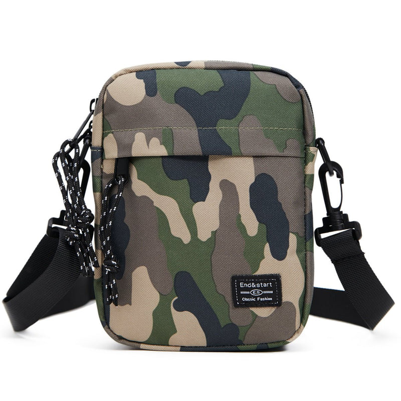 Green camouflage Mini Streetwear Oxford Cloth Crossbody Bag - Ultra - Light (200g) Fashion Sling Pack, Fits 8 - inch Tablet - danozdirect