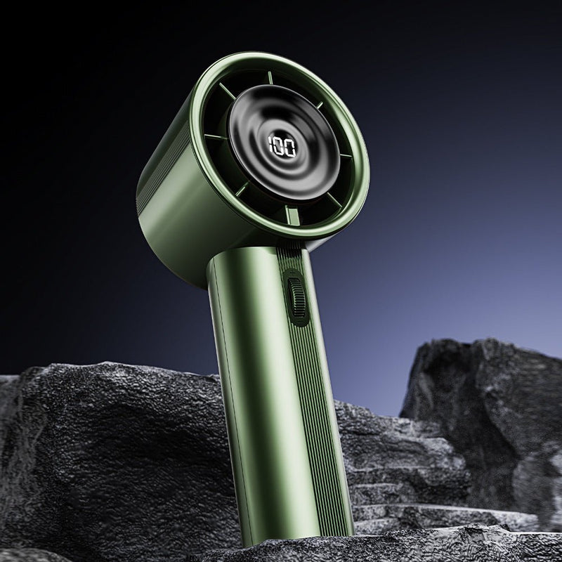 Green High - Power Portable Handheld Fan with Digital Display - danozdirect
