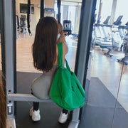 Green Large - Capacity Nylon Sports Fitness Bag(42x27x23cm) - Multi - functional Yoga Training & Travel Duffel, Waterproof Solid Color - danozdirect