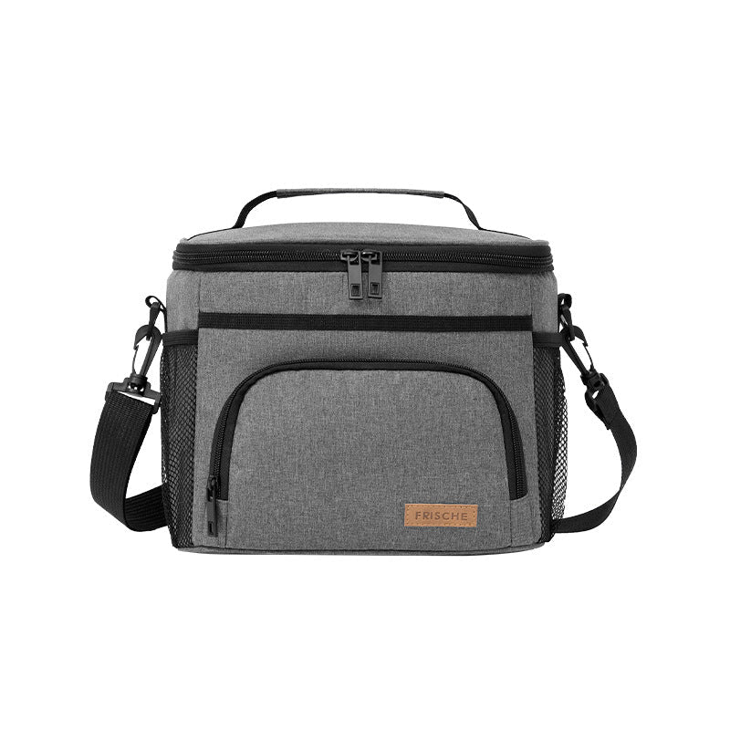 Grey Insulated Lunch Bag Cooler Tote - 9L Leakproof Thermal Lunch Box with Shoulder Strap & Pockets for Work, Picnic, Travel - danozdirect
