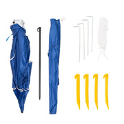 Havana Outdoors Beach Umbrella 2.4M Outdoor Garden Beach Portable Shade Shelter - Blue - danozdirect