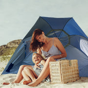 Havana Outdoors Beach Umbrella 2.4M Outdoor Garden Beach Portable Shade Shelter - Blue - danozdirect