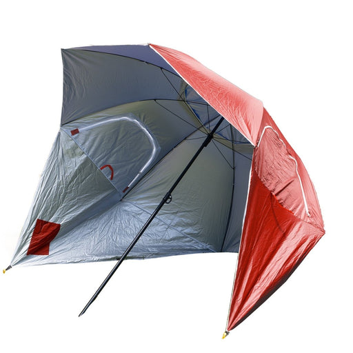 Havana Outdoors Beach Umbrella 2.4M Outdoor Garden Beach Portable Shade Shelter - Red - danozdirect