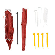 Havana Outdoors Beach Umbrella 2.4M Outdoor Garden Beach Portable Shade Shelter - Red - danozdirect