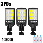 Illuminate your outdoor space with Danoz Direct - 108COB Solar Street Lights with a motion sensor and 3 modes - Bundel Offers - danozdirect