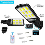 Illuminate your outdoor space with Danoz Direct - 108COB Solar Street Lights with a motion sensor and 3 modes - Bundel Offers - danozdirect