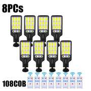 Illuminate your outdoor space with Danoz Direct - 108COB Solar Street Lights with a motion sensor and 3 modes - Bundel Offers - danozdirect