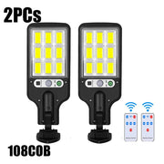 Illuminate your outdoor space with Danoz Direct - 108COB Solar Street Lights with a motion sensor and 3 modes - Bundel Offers - danozdirect