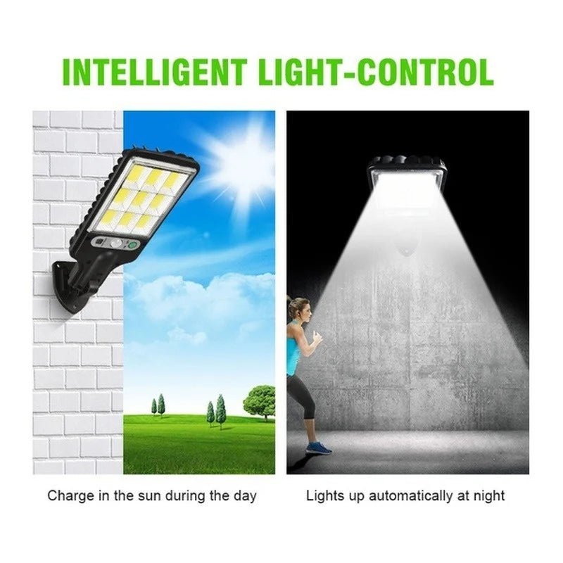 Illuminate your outdoor space with Danoz Direct - 108COB Solar Street Lights with a motion sensor and 3 modes - Bundel Offers - danozdirect