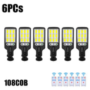 Illuminate your outdoor space with Danoz Direct - 108COB Solar Street Lights with a motion sensor and 3 modes - Bundel Offers - danozdirect