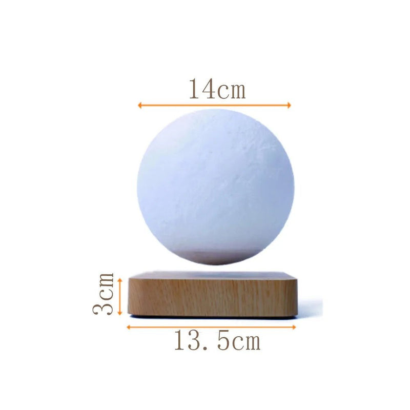 Illuminate your space with Danoz Levitating Moon Lamp, captivating night light that floats effortlessly above its base using magnetic levitation technology. - danozdirect
