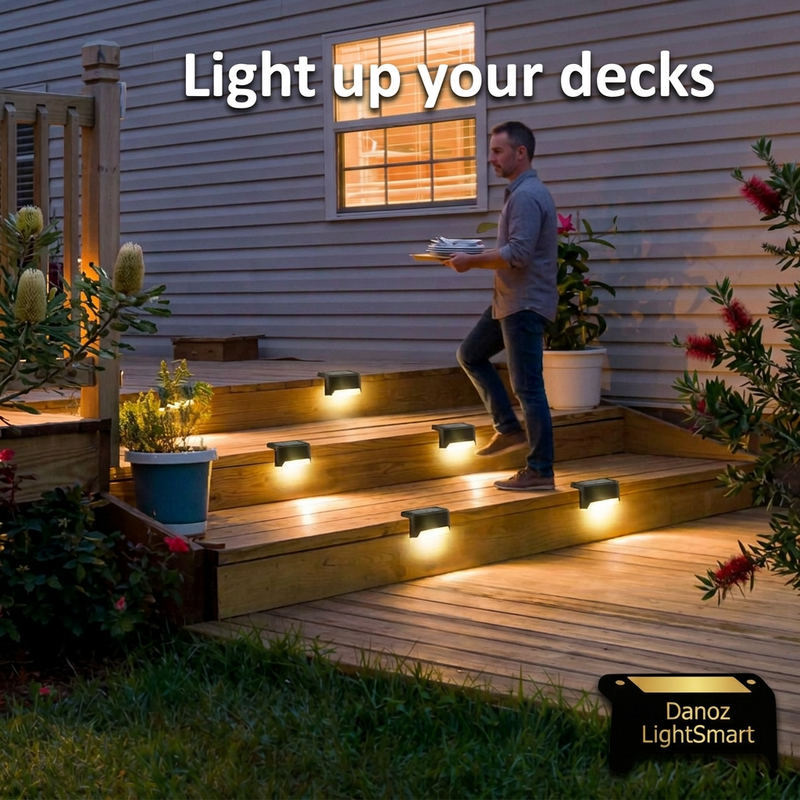 🔆 Danoz LightSmart | Solar LED Stair & Deck Lights | Warm or Cool White | 4–16 Pack | Free Postage!