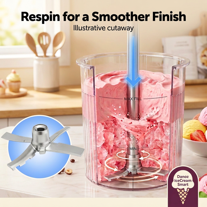 Illustrative IceCream Smart Respin cutaway showing shaft and blade