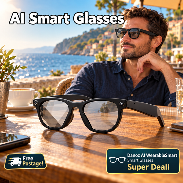 WearableSmart black glasses coastal cafe hero Free Postage
