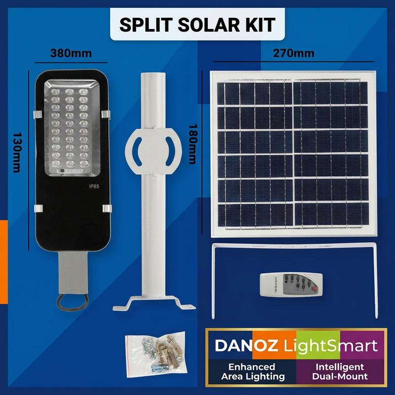 🔆 Danoz LightSmart | Split Solar Outdoor Light | Separate Panel & Remote Control | Adjustable Brightness | Free Postage!