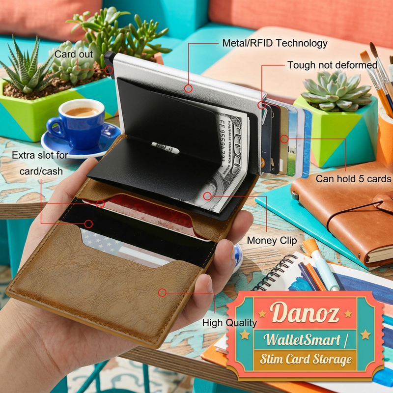 💳 Danoz WalletSmart | Slim Pop-Up Card Wallet | Cards & Cash Together | 8 Colour Choices | Free Postage!