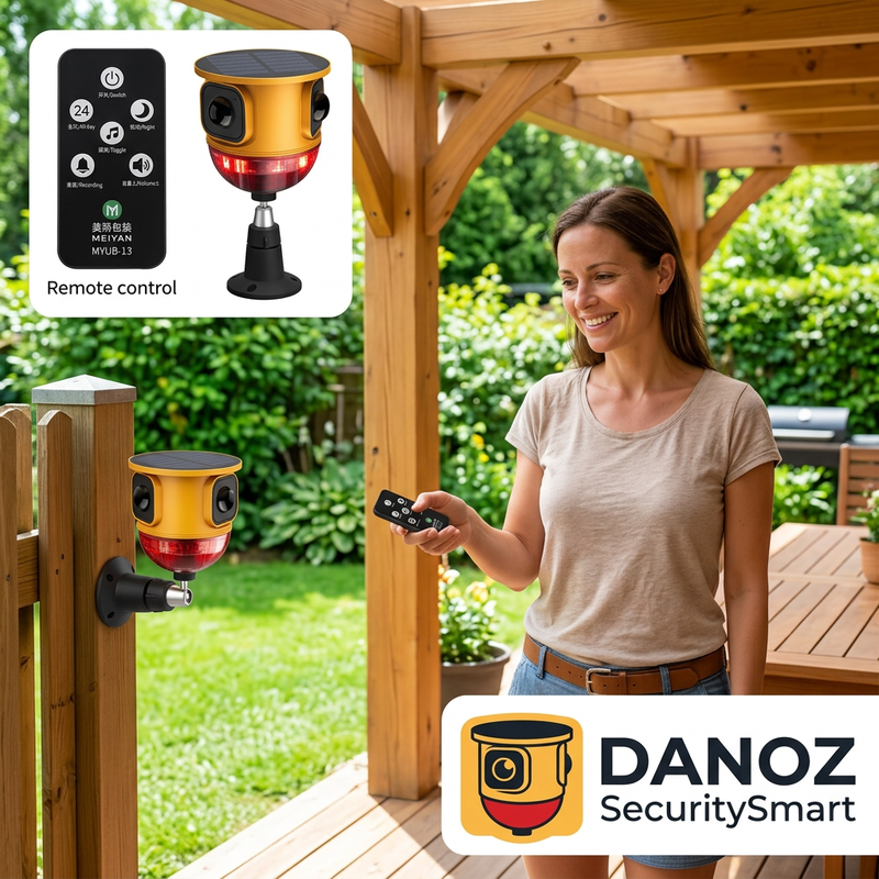 Homeowner operating MYUB-13 with matching black remote