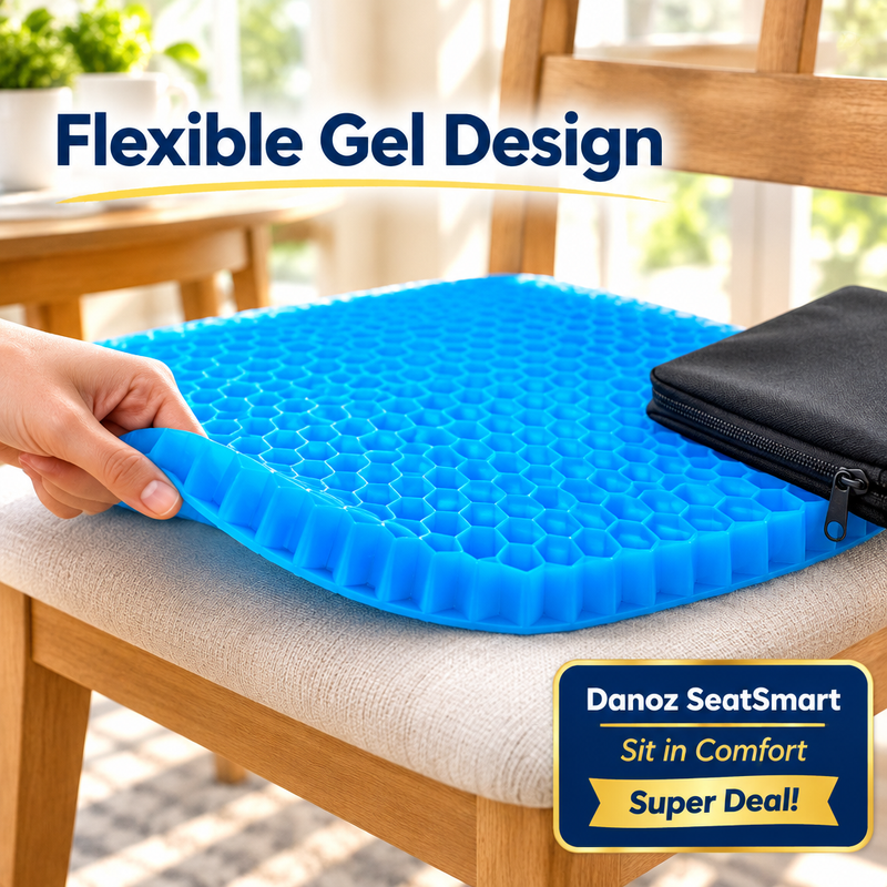 SeatSmart flexible gel cushion detail on a dining chair