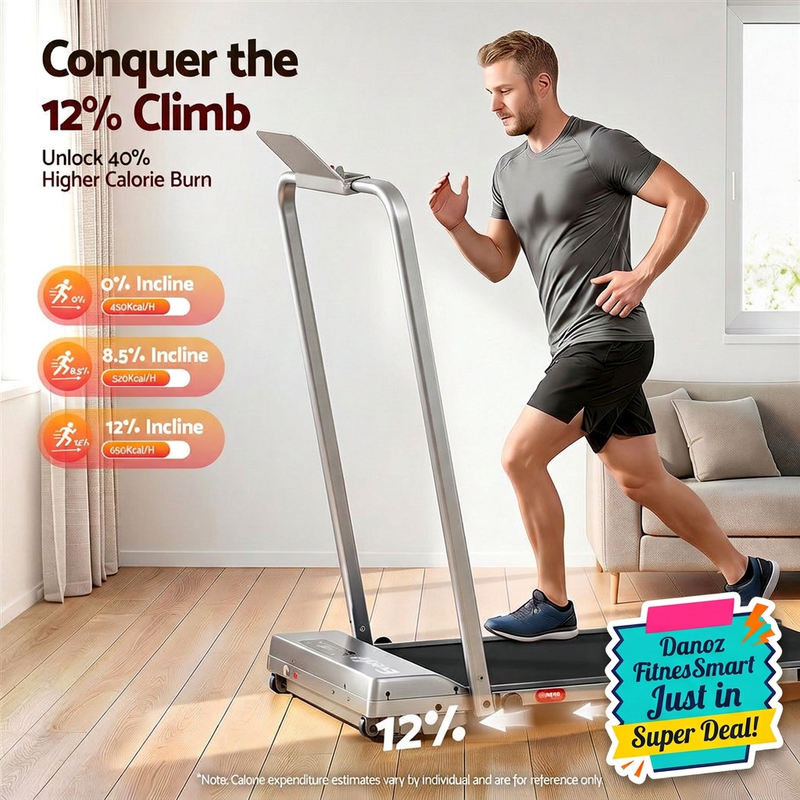 Tidied original incline artwork retaining supplier text and footnote with colourful bottom-right Danoz FitnesSmart badge