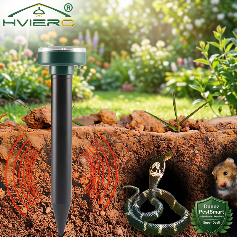 PestSmart solar repeller soil-cutaway illustration