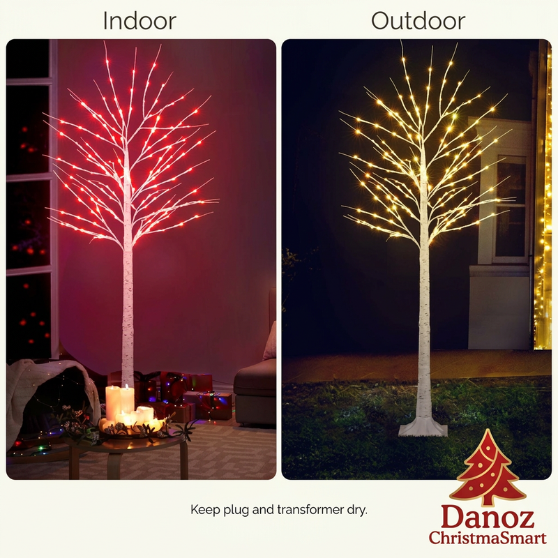Indoor and outdoor twig tree lighting with transformer care instruction