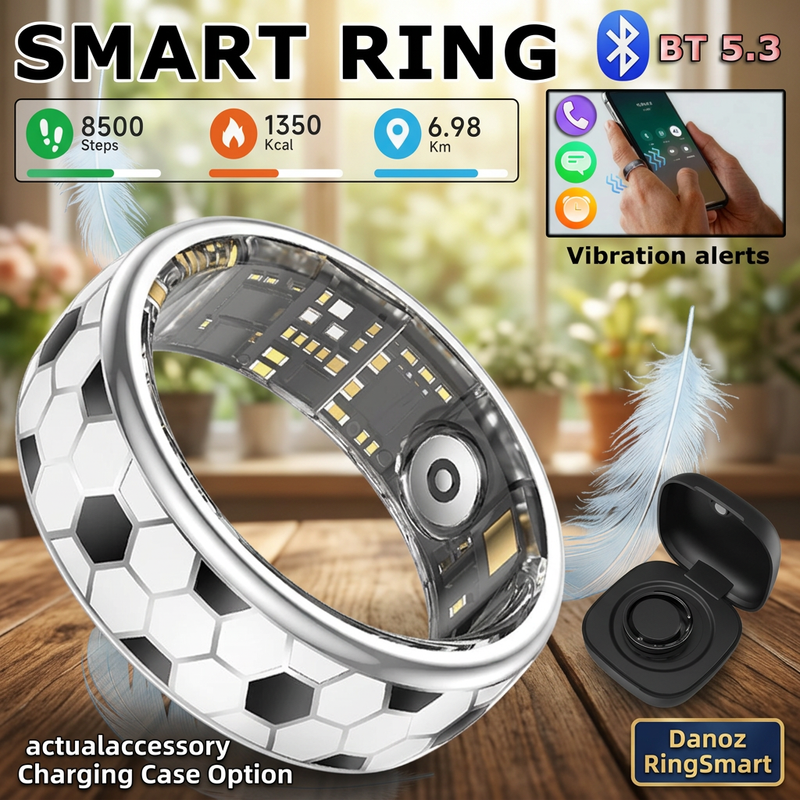 💍 Danoz RingSmart | Ola Esporte SY15 Smart Ring | Activity & Sleep Trends | Bluetooth App Connection | Magnetic Cable or Charging Case | Free Postage!